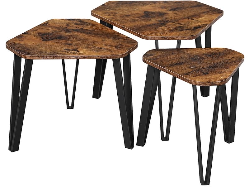 SONGMICS Set für Couchtische RUSTIK 58.7x51.9x45.5cm vintage braun