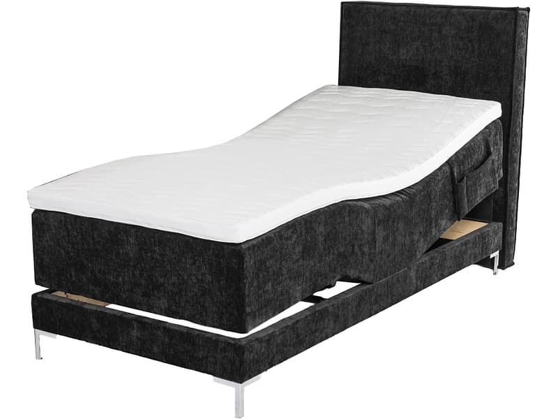 Elektrisches Boxspringbett HUNTER schwarz 90x200cm halbfest