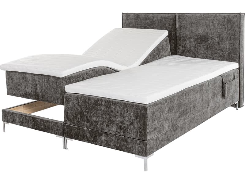 Elektrisches Boxspringbett HUNTER rotbraun 140x200cm halbfest / fest