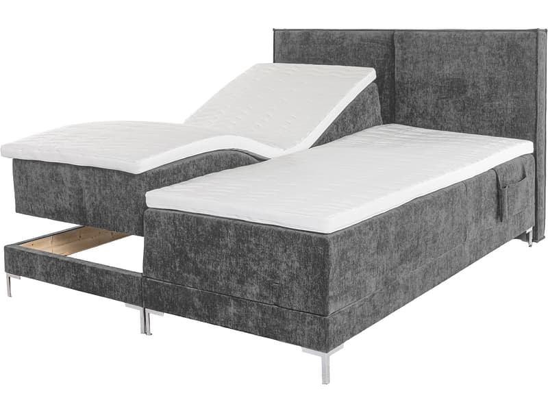 Elektrisches Boxspringbett HUNTER grau 160x200cm halbfest