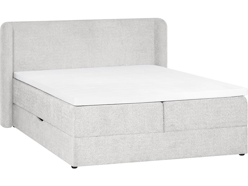 Boxspringbett MARGOT hellgrau 140x200cm fest