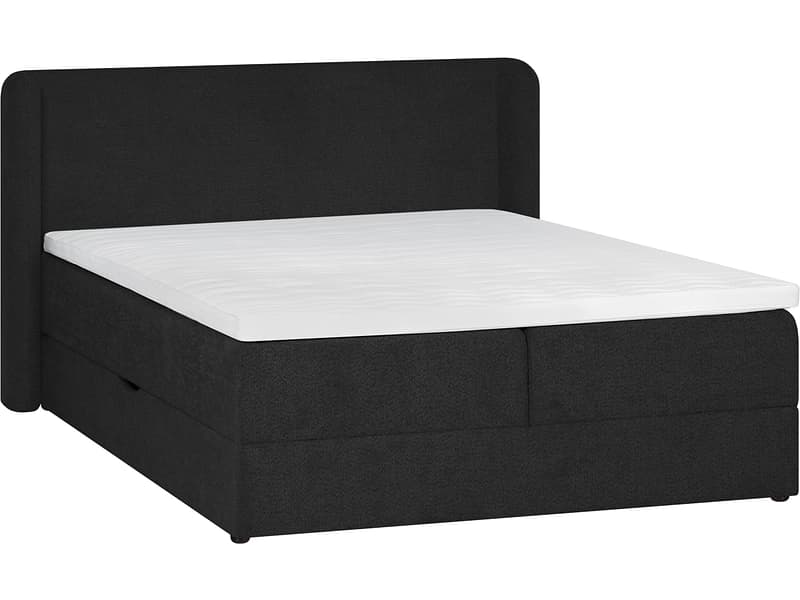 Boxspringbett MARGOT schwarz 180x200cm fest