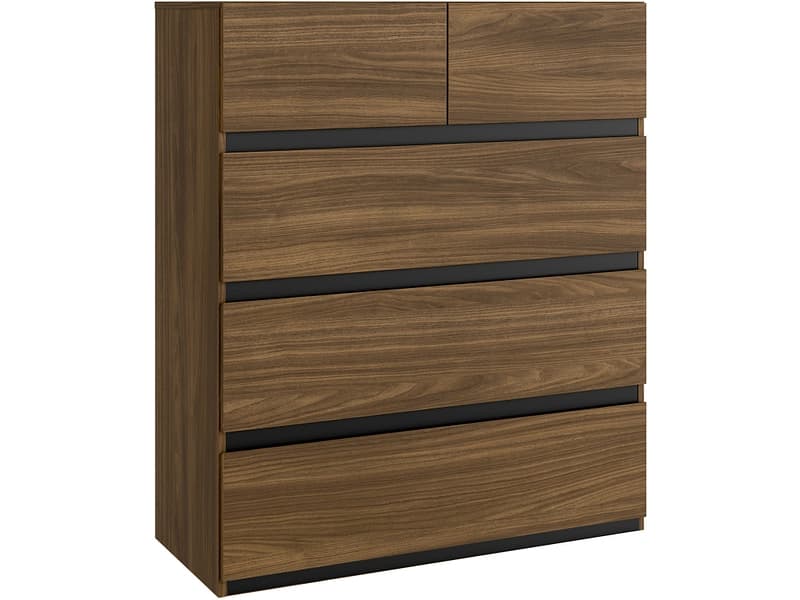 Kommode OSAKA 5 Schubladen 42x100.2x119cm nussbaum dekor