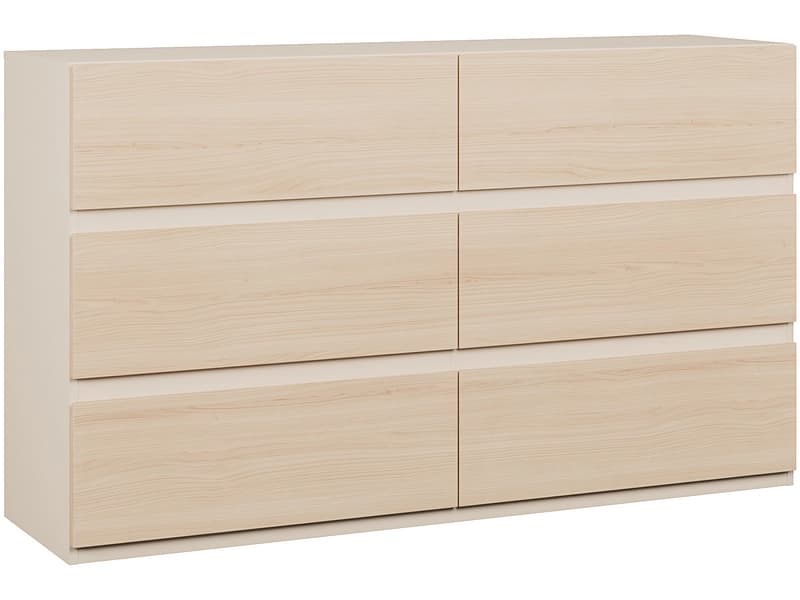 Kommode OSAKA 6 Schubladen 42x149.9x88.7cm nussbaum dekor