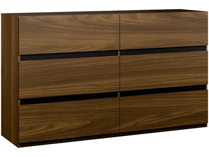 Kommode OSAKA 6 Schubladen 42x149.9x88.7cm nussbaum dekor