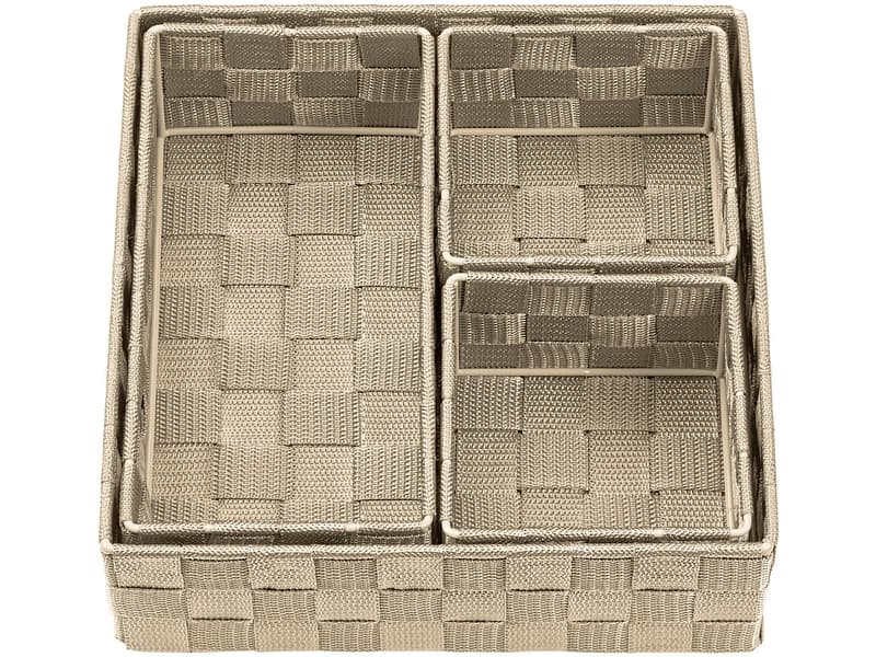 Set Aufbewahrungsboxen IRINA taupe 26x26x8cm