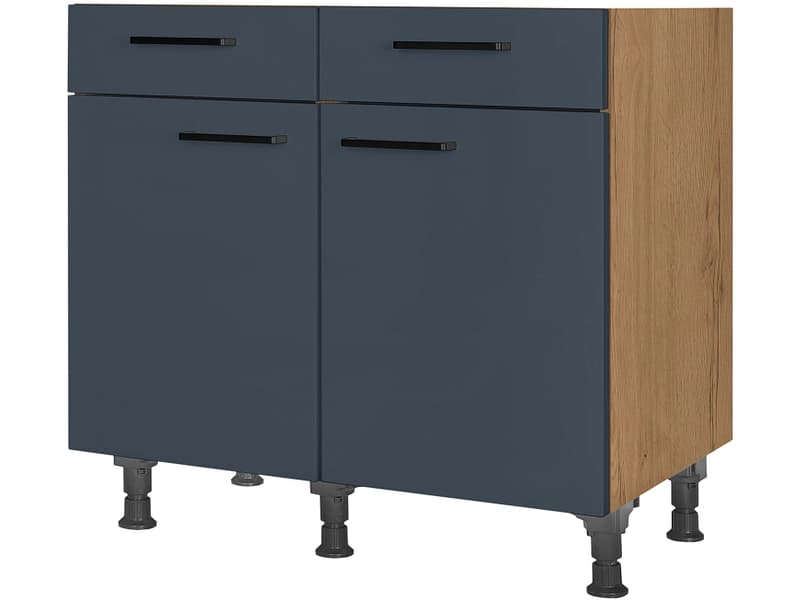 MODUSET Küchenunterschrank EASYTOUCH 90x58x87cm fjordblau