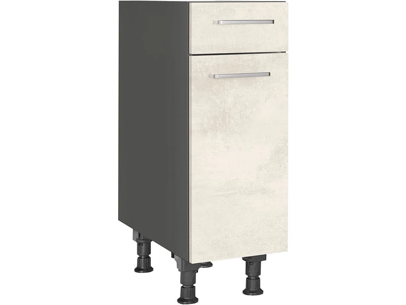 MODUSET Küchenunterschrank RIVA 30x58x87cm weissbeton