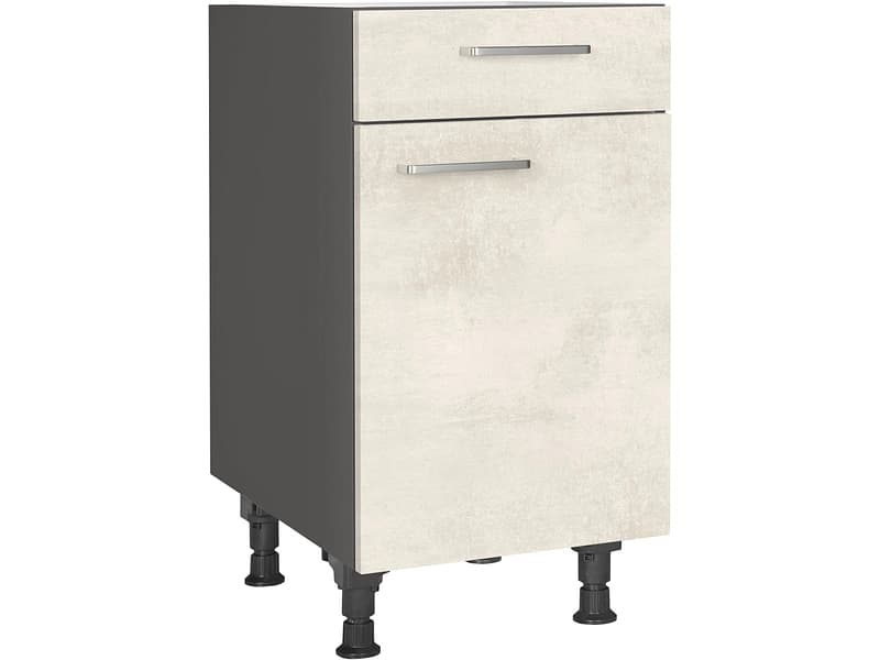 MODUSET Küchenunterschrank RIVA 45x58x87cm weissbeton