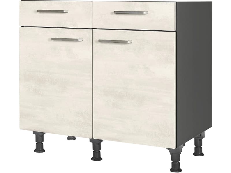 MODUSET Küchenunterschrank RIVA 90x58x87cm weissbeton