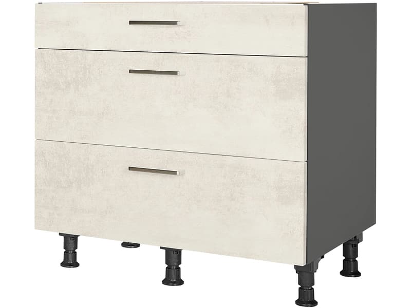 MODUSET Küchenunterschrank RIVA 90x58x87cm weissbeton