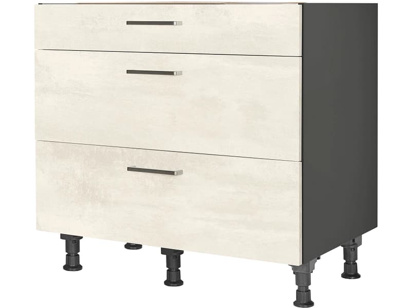 MODUSET Küchenunterschrank RIVA 90x58x87cm weissbeton