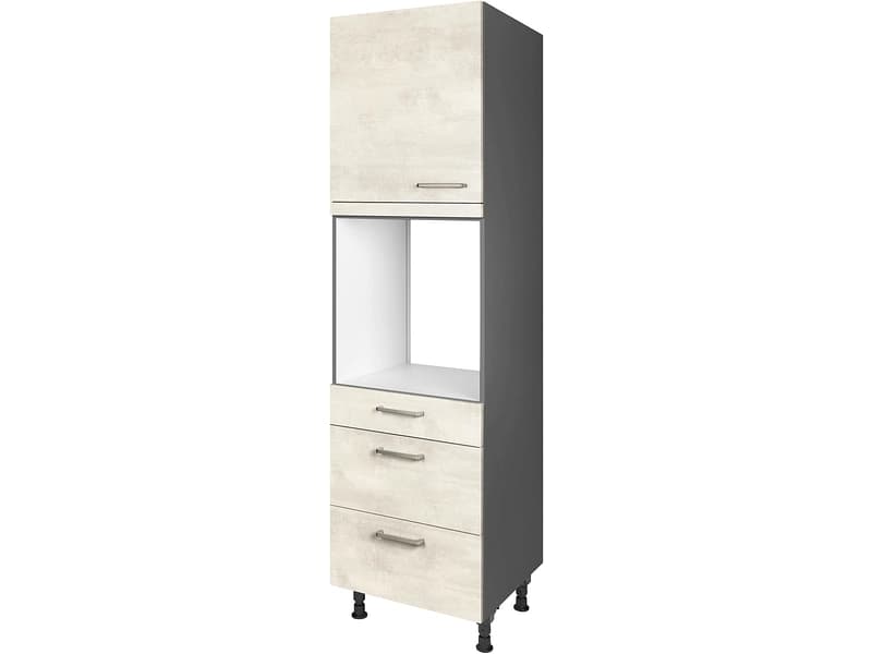 MODUSET Backofen-Hochschrank RIVA 60x58x217cm weissbeton