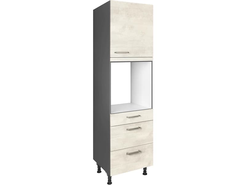 MODUSET Backofen-Hochschrank RIVA 60x58x217cm weissbeton