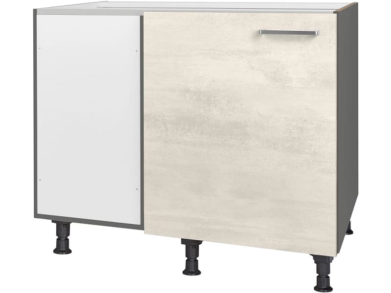 MODUSET Küchen-Eckunterschrank RIVA 100x65x87cm weissbeton