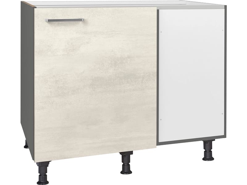 MODUSET Küchen-Eckunterschrank RIVA 100x65x87cm weissbeton