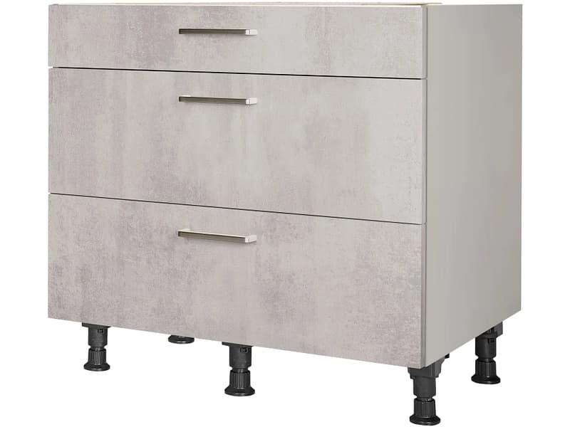 MODUSET Küchenunterschrank RIVA 90x58x87cm beton grau