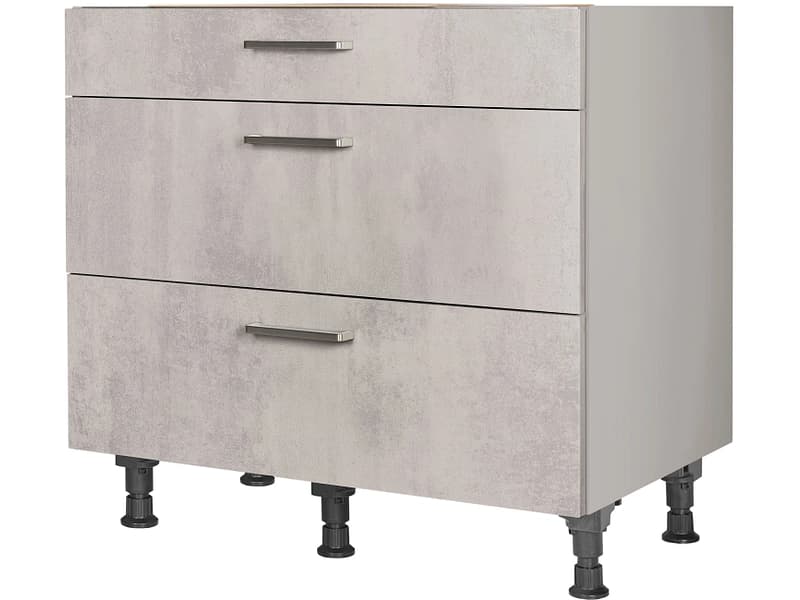 MODUSET Küchenunterschrank RIVA 90x58x87cm beton grau