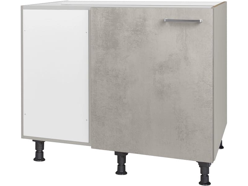 MODUSET Küchen-Eckunterschrank RIVA 100x65x87cm beton grau