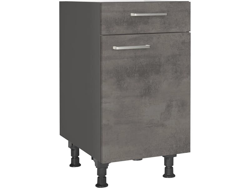 MODUSET Küchenunterschrank RIVA 45x58x87cm beton schiefergrau