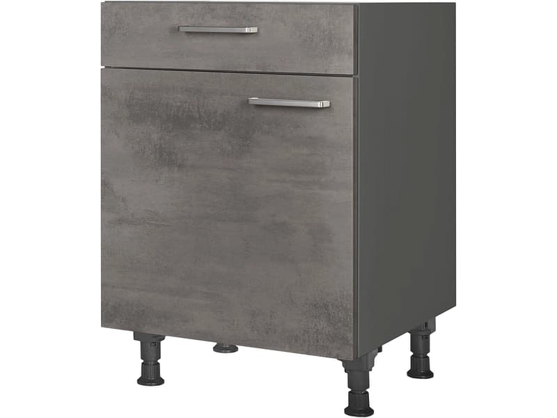MODUSET Küchenunterschrank RIVA 60x58x87cm beton schiefergrau