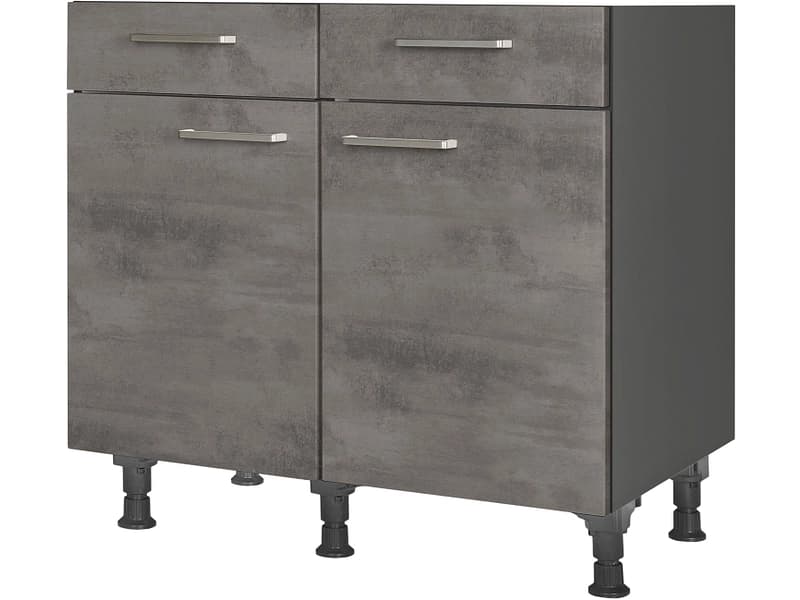 MODUSET Küchenunterschrank RIVA 90x58x87cm beton schiefergrau