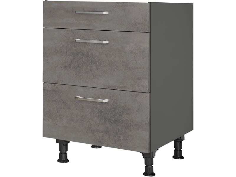 MODUSET Küchenunterschrank RIVA 60x58x87cm beton schiefergrau
