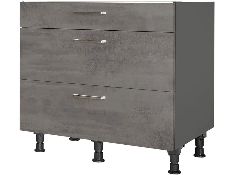 MODUSET Küchenunterschrank RIVA 90x58x87cm beton schiefergrau