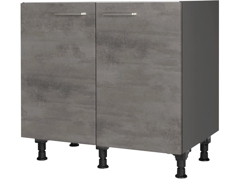 MODUSET Spülenunterschrank RIVA 90x58x87cm beton schiefergrau