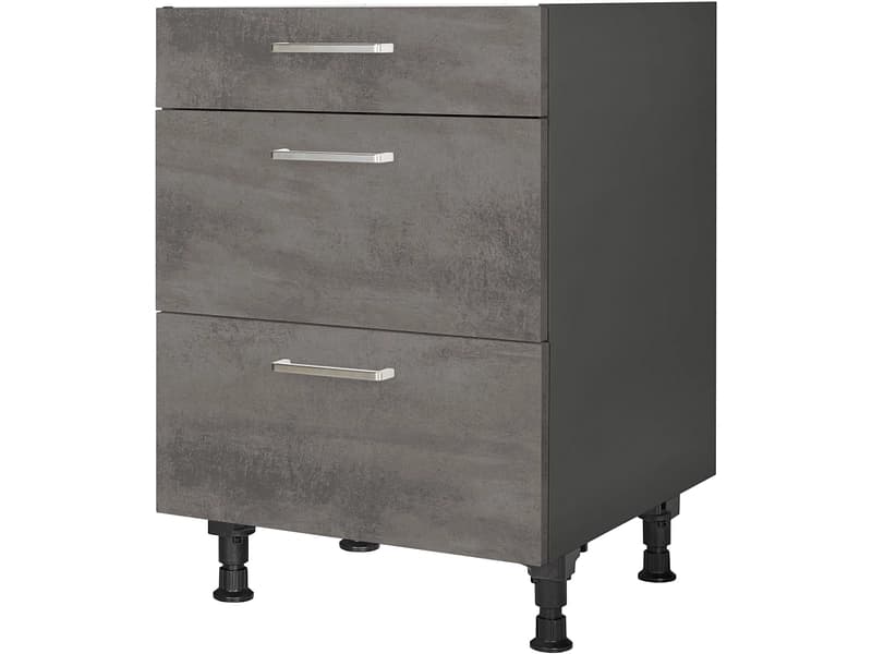MODUSET Küchenunterschrank RIVA 60x58x87cm beton schiefergrau