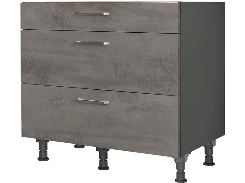 MODUSET Küchenunterschrank RIVA 90x58x87cm beton schiefergrau