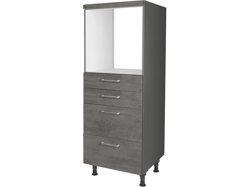 MODUSET Halbhoher Backofenschrank RIVA 60x58x166cm beton schiefergrau