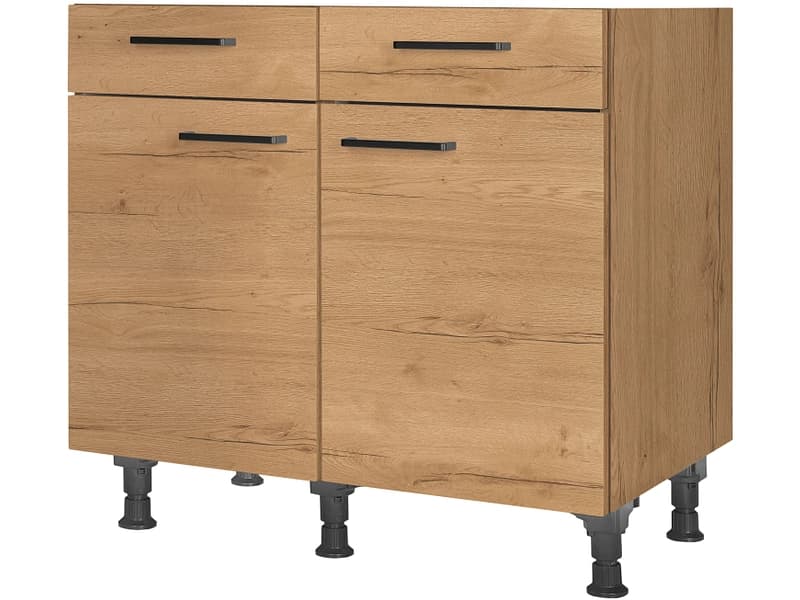 MODUSET Küchenunterschrank STRUCTURA 90x58x87cm sierra eiche