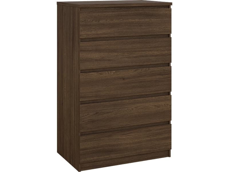 Kommode NAIA 5 Schubladen 50x77x120.65cm nussbaum matt