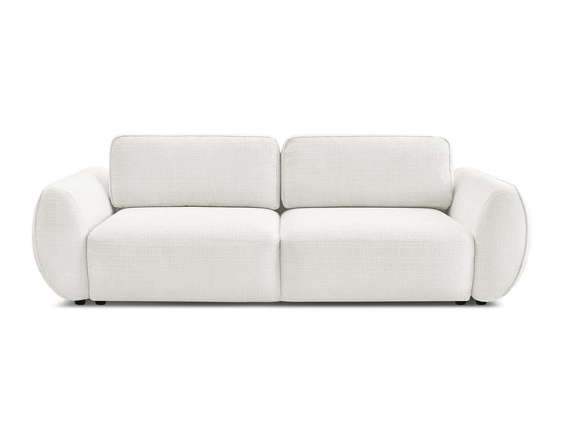 3er Sofa BOBOCHIC DENISE Stoff mit Textur weiss