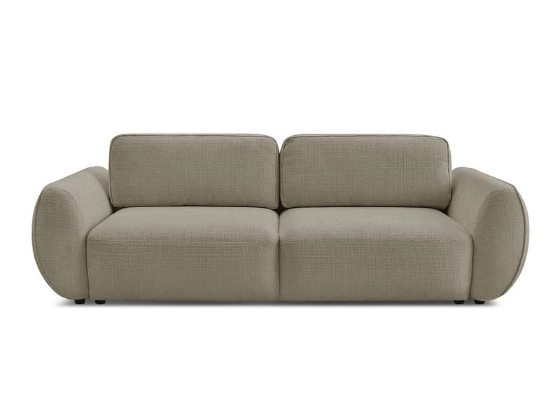 3er Sofa BOBOCHIC DENISE Stoff mit Textur taupe