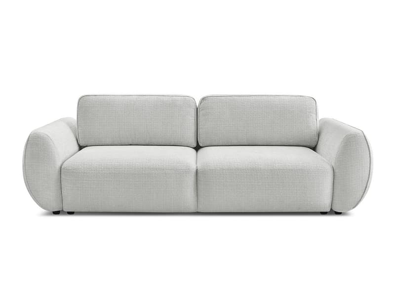 3er Sofa BOBOCHIC DENISE Stoff mit Textur hellgrau