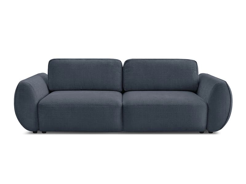 3er Sofa BOBOCHIC DENISE Stoff mit Textur dunkelblau