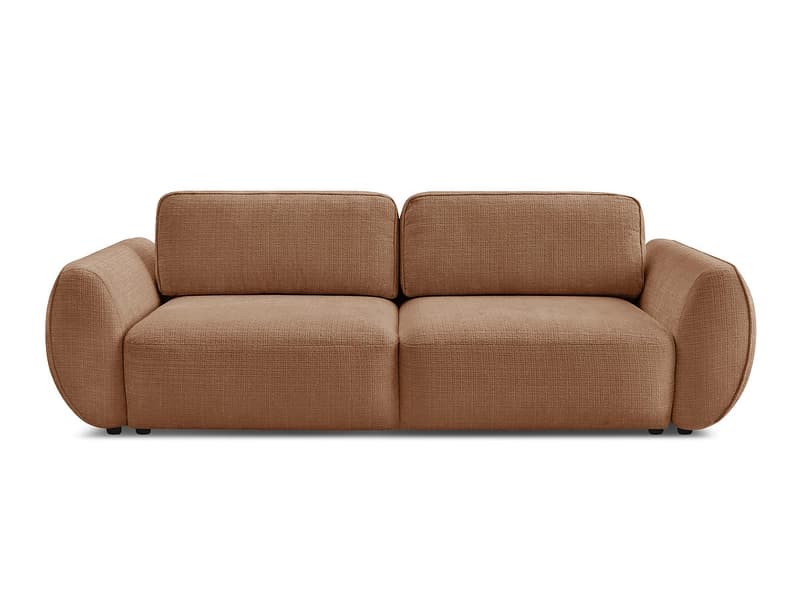3er Sofa BOBOCHIC DENISE Stoff mit Textur orange
