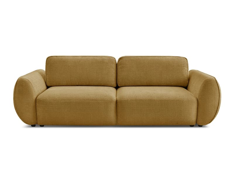 3er Sofa BOBOCHIC DENISE Stoff mit Textur gelb