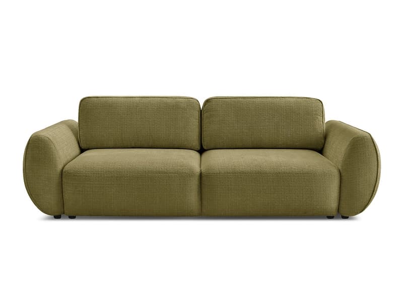 3er Sofa BOBOCHIC DENISE Stoff mit Textur grün