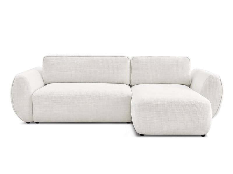 Ecksofa BOBOCHIC DENISE Stoff mit Textur weiss