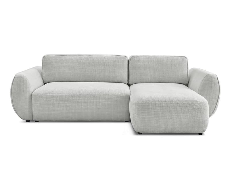 Ecksofa BOBOCHIC DENISE Stoff mit Textur hellgrau