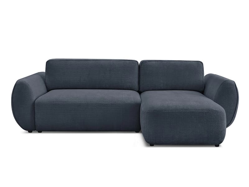 Ecksofa BOBOCHIC DENISE Stoff mit Textur dunkelblau