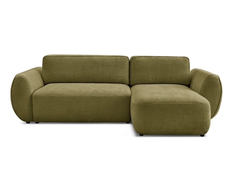 Ecksofa BOBOCHIC DENISE Stoff mit Textur grün