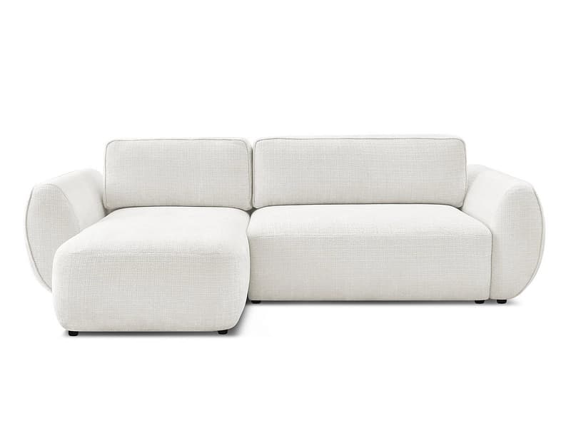 Ecksofa BOBOCHIC DENISE Stoff mit Textur weiss