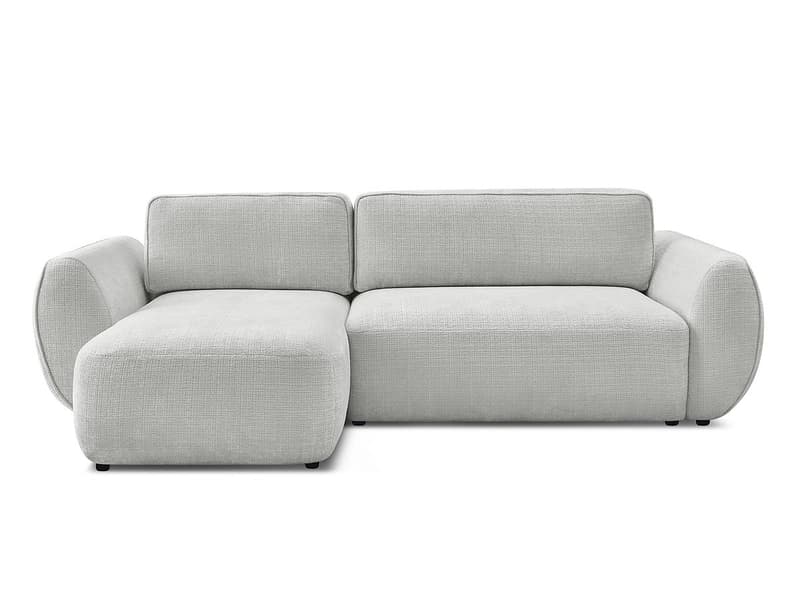Ecksofa BOBOCHIC DENISE Stoff mit Textur hellgrau