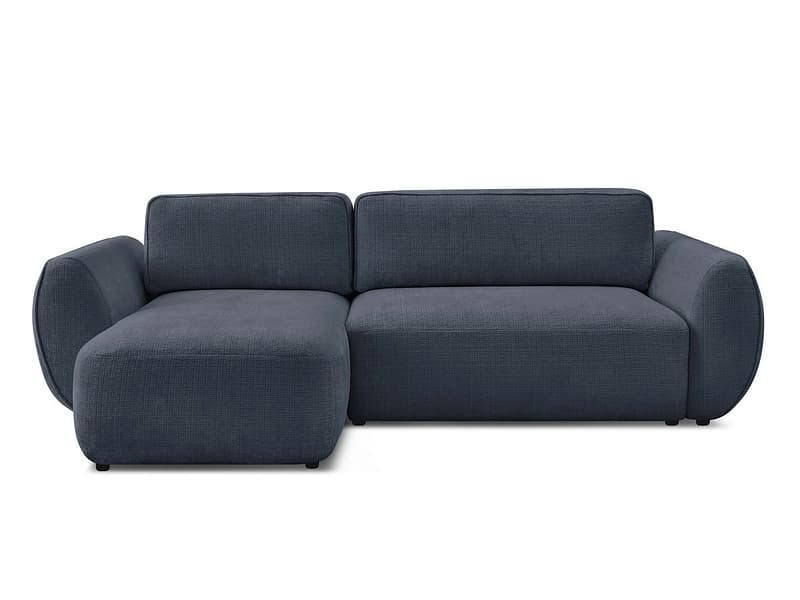 Ecksofa BOBOCHIC DENISE Stoff mit Textur dunkelblau