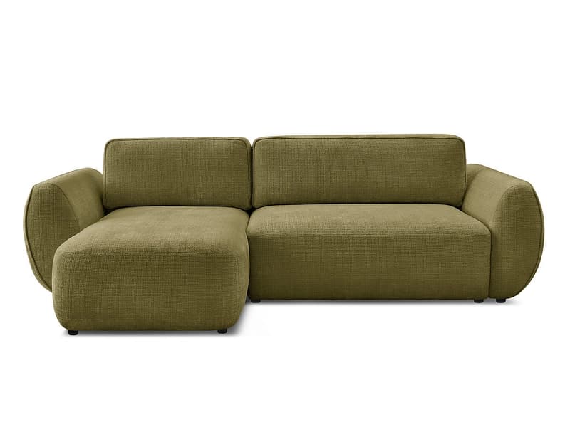 Ecksofa BOBOCHIC DENISE Stoff mit Textur grün