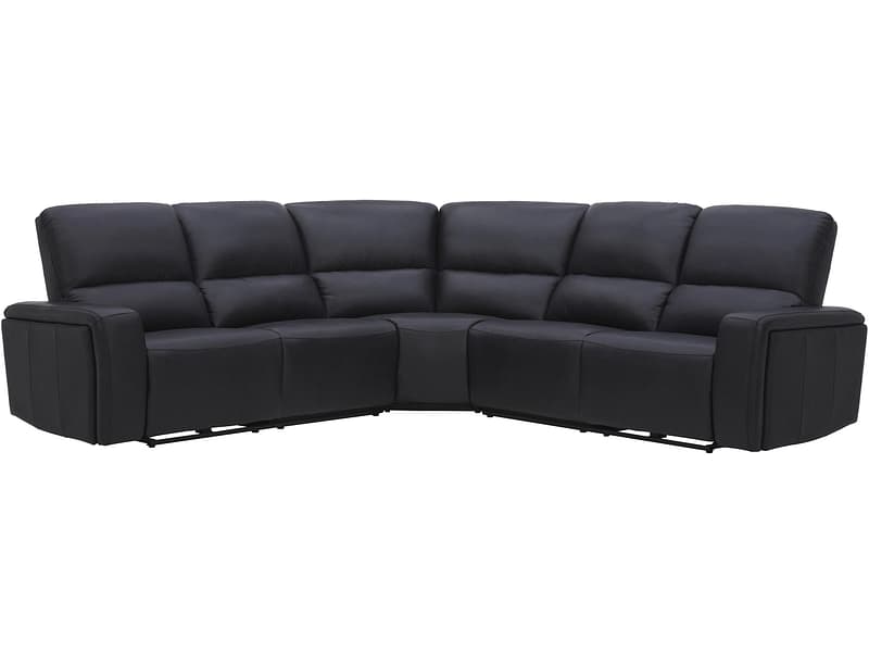 Ecksofa CARTER 100% Leder schwarz